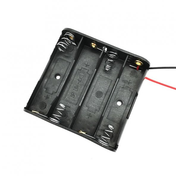 4lü 1,5V AA Kalem Pil Kutusu Yuvası 4x1,5V Kablolu Batarya Pil Tutucu - Resim 7