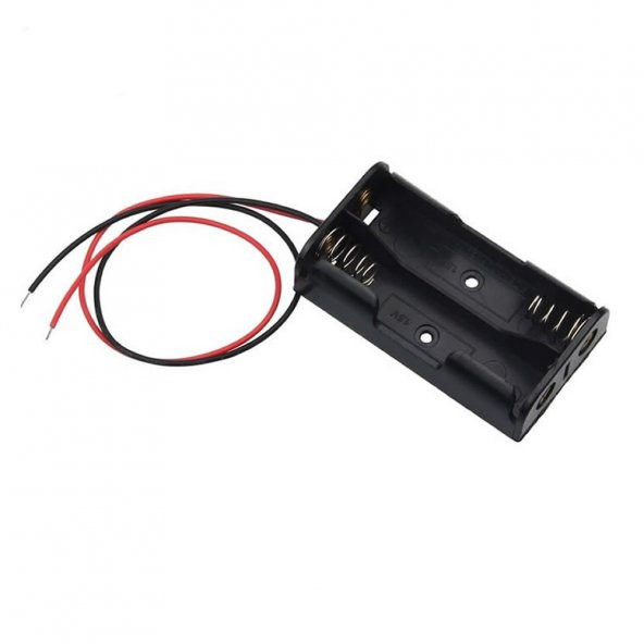 2li 1,5V AA Kalem Pil Kutusu Yuvası 2x1,5V Kablolu Batarya Pil Tutucu - 5