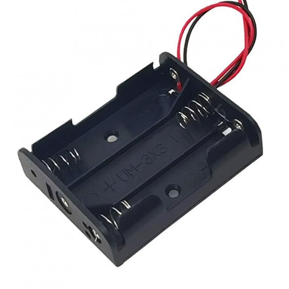 3lü 1,5V AA Kalem Pil Kutusu Yuvası 3x1,5V Kablolu Batarya Pil Tutucu - 7