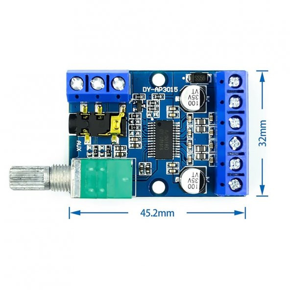 Stereo 2x30W Amfi Devresi DY-AP3015 60W 8-24V Ses Kontrol Potu - 7
