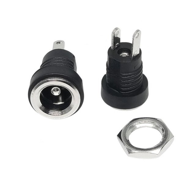 5.5mm x 2.1mm DC Güç Soketi Plastik Panel Montaj Tip Adaptör - 4