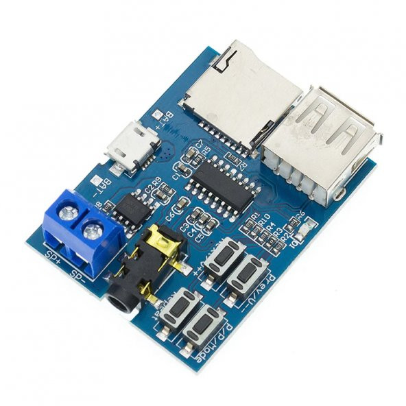 TFU MP3 Wav Ses Müzik Çalma Kartı 3W Amfi Micro SD Usb Flash Okuyucu 3.5mm Ses Soketi - Resim 3