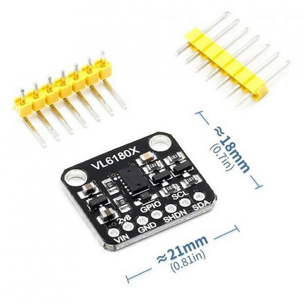 VL6180X Lazer Mesafe Sensör Modülü 1metre IIC I2C 940nm - 8