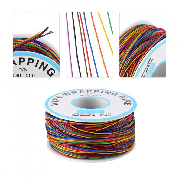 280 Metre 8 Renk 0.25mm Tel Kalınlığı 30Awg Makara Atlama Kablosu - 5