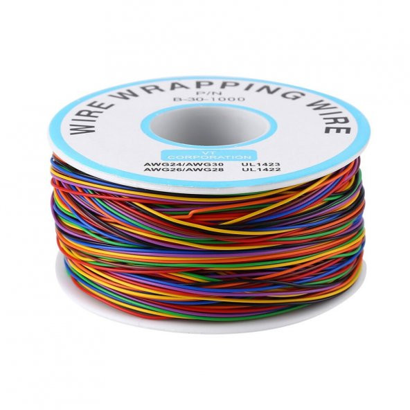 280 Metre 8 Renk 0.25mm Tel Kalınlığı 30Awg Makara Atlama Kablosu - 7