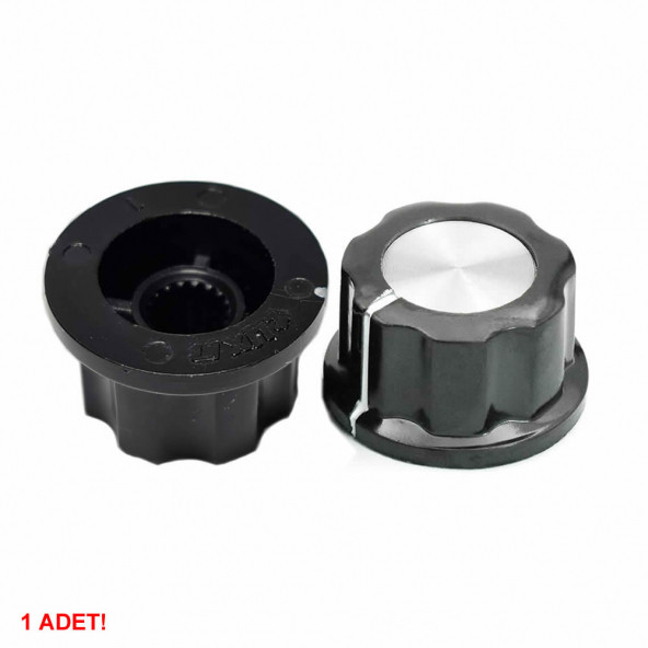 Plastik Pot Başlığı 16mm Siyah Gümüş Rotary Enkoder Ses Kontrol - 4