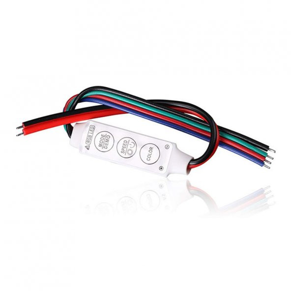 DC 12-24V 3 Tuşlu RGB Şerit Led Dimmer Hafızalı Renk Hız Kontrol