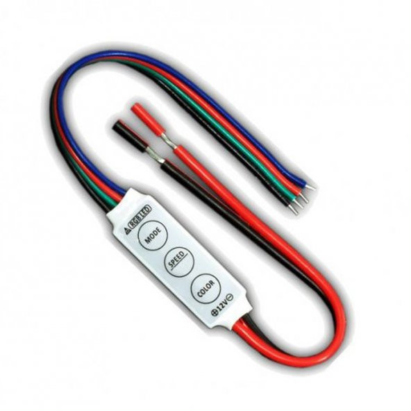 DC 12-24V 3 Tuşlu RGB Şerit Led Dimmer Hafızalı Renk Hız Kontrol - Resim 3