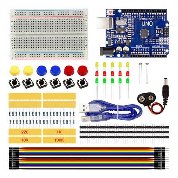 Elektronik Başlangıç Seti Arduino Uno R3 Starter Kit Kutulu 78 Parça