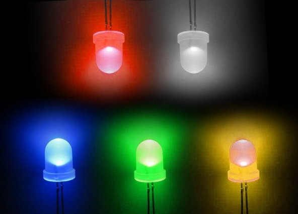 100 Adet 5mm Led Seti 5 Renk Elektronik Işık Kaynağı Lamba Gösterge Uyarı Sinyali - 3
