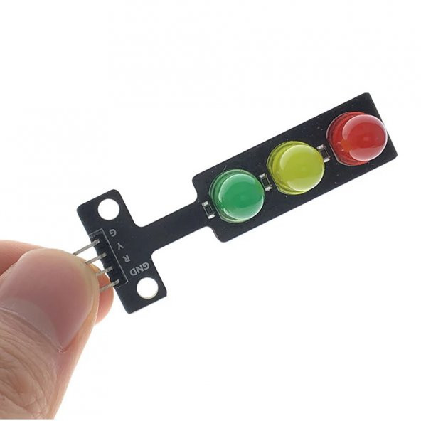Trafik Işık Led Modülü 5V Ortak Katot 8mm Led Kırmızı Sarı Yeşil - 3