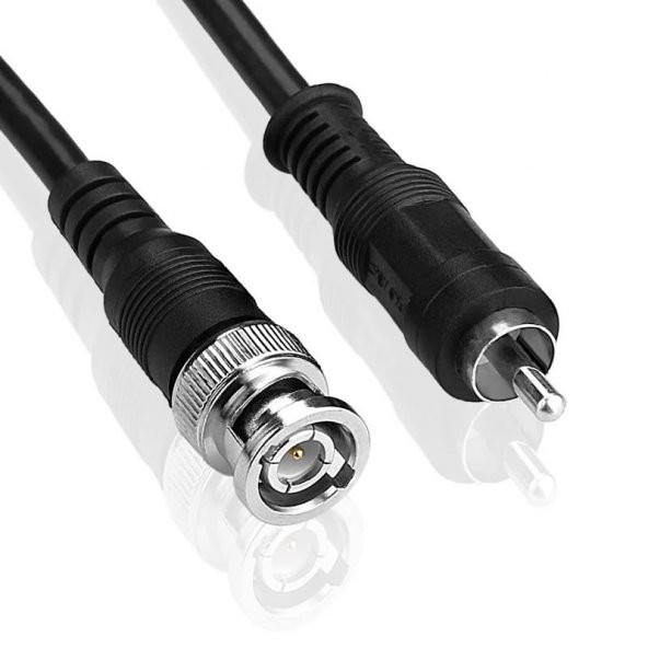 BNC to RCA Kablo 1 Metre Video Ses Sinyal Taşıyıcı Konnektör - Resim 2
