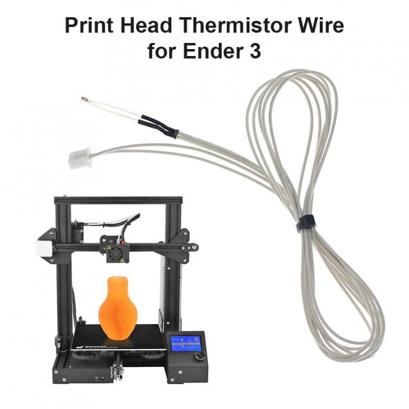 100Cm Kablolu 100K Ntc Cam Termistör Sıcaklık Sensörü 3D Yazıcı - Resim 7