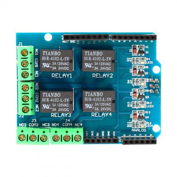 Arduino 4 Kanal Röle Shield DC 24V 3A