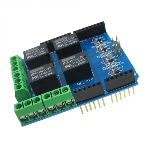 Arduino 4 Kanal Röle Shield DC 24V 3A - 6
