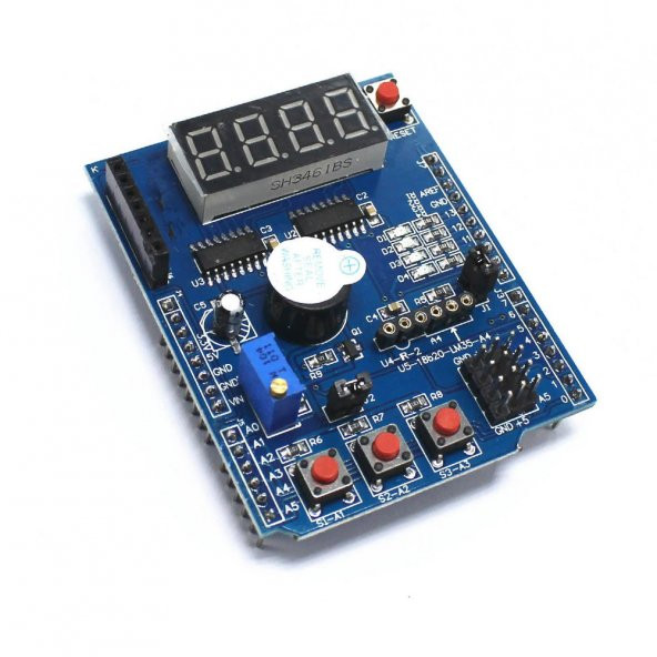 Multi Çok Fonksiyonlu Arduino Shield 7 Segment Buzer Button Pot - 5