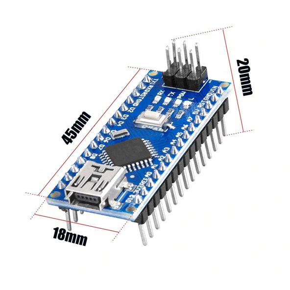Arduino Nano 3.0 Atmega328 CH340 Geliştirme Kartı + Mini USB Kablo - Resim 7