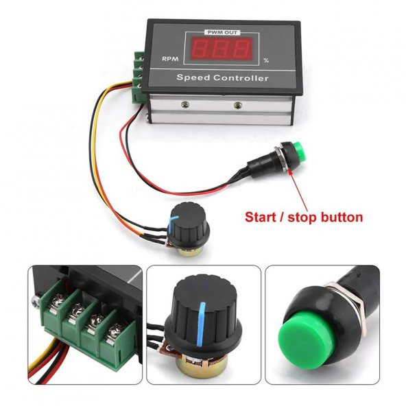 30A 60V DC Motor Hız Kontrol Devresi Panel Tip Potansiyometre - 6