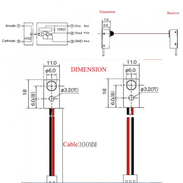DC 5V Beam Sensör Çift 30cm Engel Algılayıcı Kapı Pencere Fotosel - 8