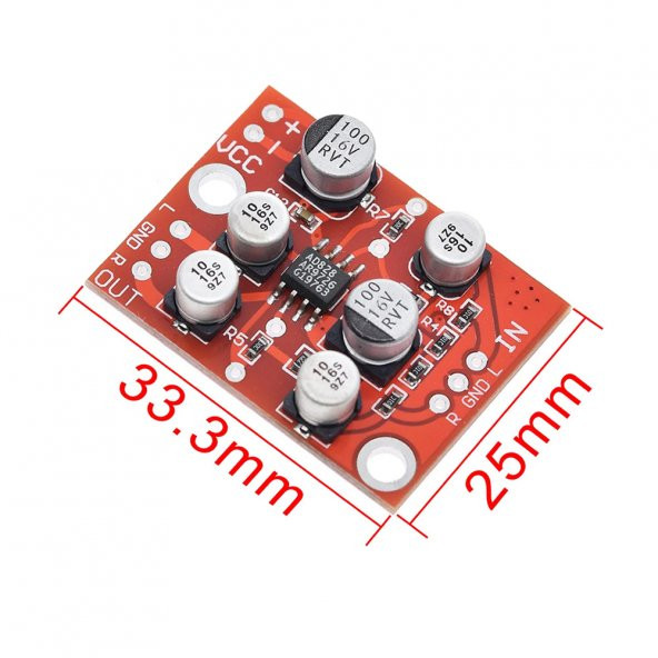 AD828 PreAmp Modül Ses Yükseltici Amfi Sterio Ses Kuvvetlendirici - Resim 6