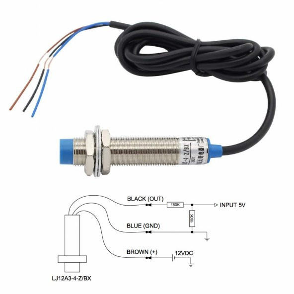 LJ12A3-4-Z/BX Endüktif NPN Mesafe Sensörü - 4