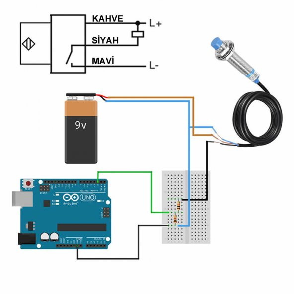 LJ12A3-4-Z/BX Endüktif NPN Mesafe Sensörü - 6