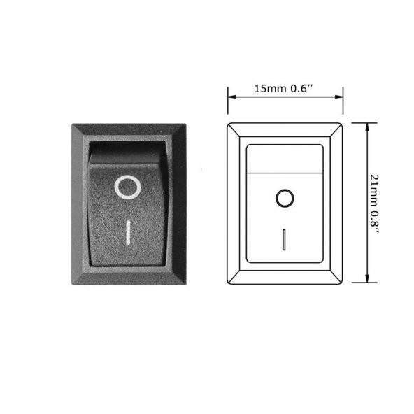 2 Pin On Off Anahtar Switch Mini Buton 5A 220V AC 10A 125V Kcd1 - 3