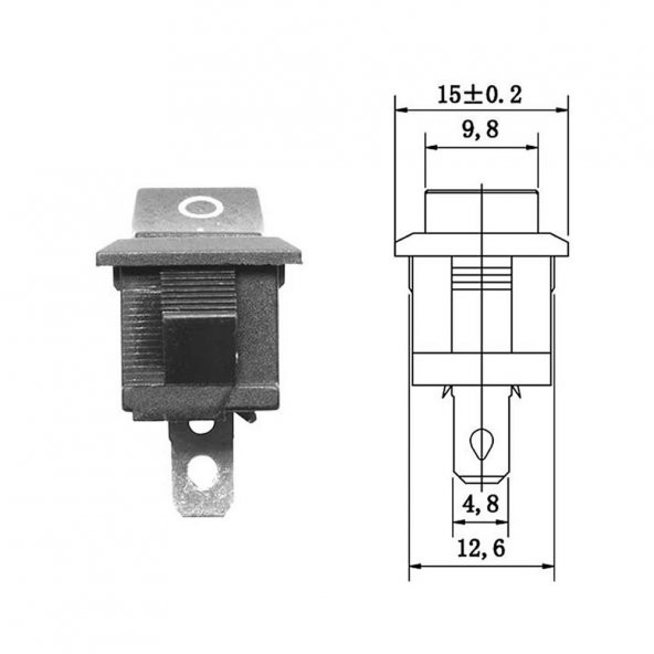 2 Pin On Off Anahtar Switch Mini Buton 5A 220V AC 10A 125V Kcd1 - 5