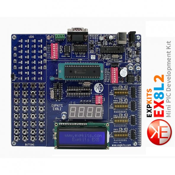 EX8L2 PIC Geliştirme Kartı Mini PIC Development Kit+ 18F4520 +LCD