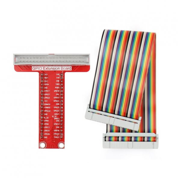 Raspberry Pi T Genişleme Kartı + 40 Pin Ribbon Kablo T-Cobbler - 1