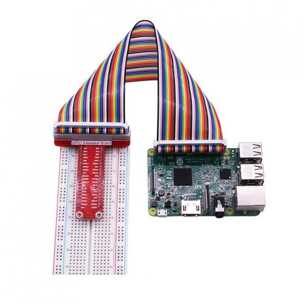 Raspberry Pi T Genişleme Kartı + 40 Pin Ribbon Kablo T-Cobbler - 2