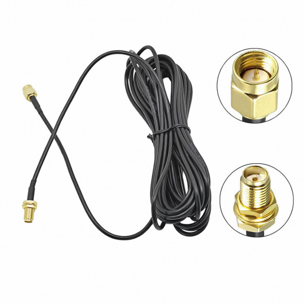 Rg174 Sma Erkek Dişi 5M Kabl0 50 Ohm Altın Kaplama Rf Uzatma Wifi 3G Koaksiyel Kablo - 2