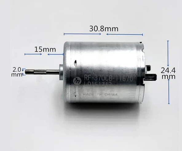 RF-370CB-11670 DC Motor DC 24V 6000Rpm Metal Fırçalı Elektrik Motoru Oyuncak RC Araba Su Motoru - Resim 3