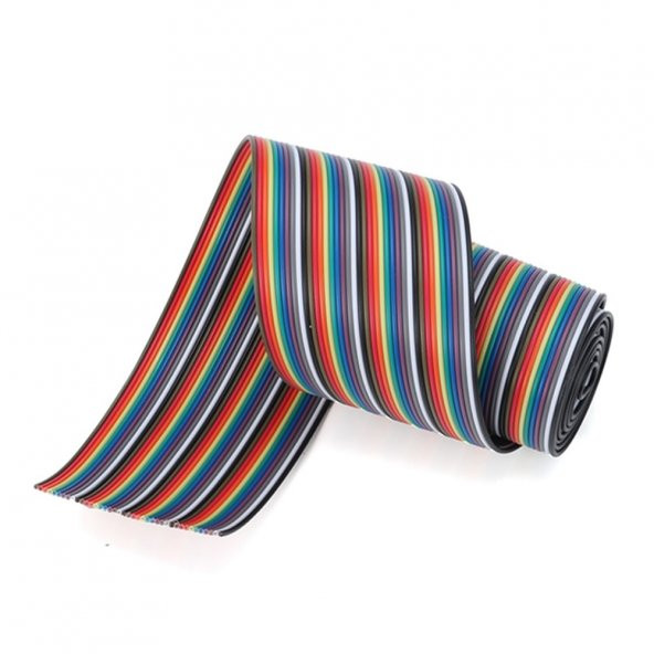40 Pin Rainbow Ribbon IDC Kablo 1 Metre 10 Renk Dupont Kablo Flat - Resim 5