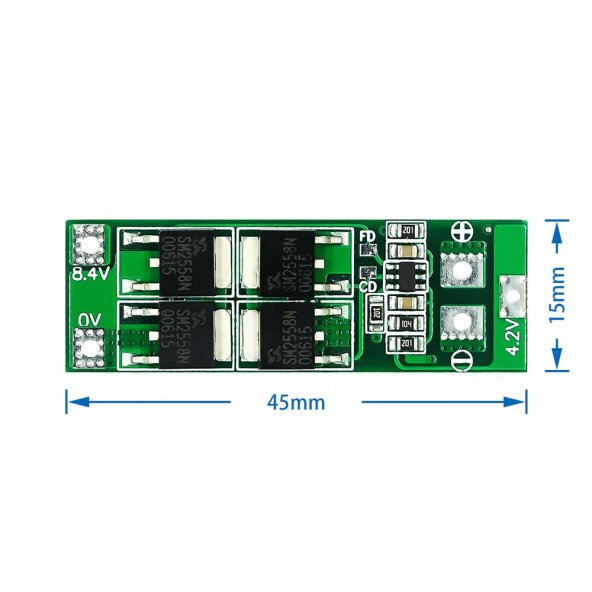 BMS 2S 20A Koruma Kartı Standart Lityum Pil Batarya Li-ion 18650 - Resim 6