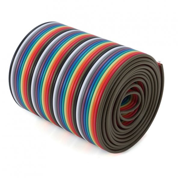 40 Pin Rainbow Ribbon IDC Kablo 1 Metre 10 Renk Dupont Kablo Flat - Resim 8