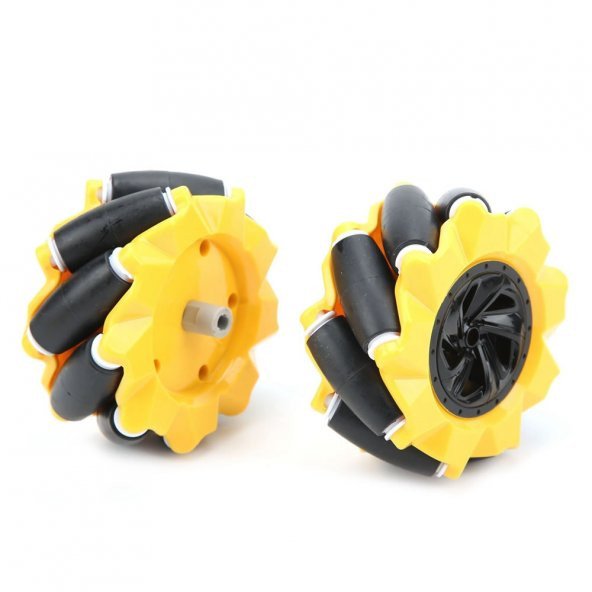 48mm Omni Mecanum Tekerlek Çifti 45 Derece Açılı 9 Roller 1:48