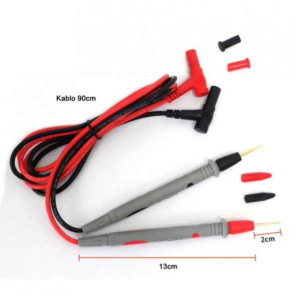 Multimetre Probu 1000V 20A Kaliteli Test Ölçüm Avometre Voltmetre - Resim 3