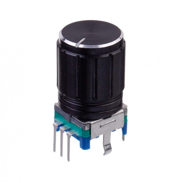 EC11 Rotary Encoder + Pot Başlığı Butonlu 20 Adım Pulse 360 Derece