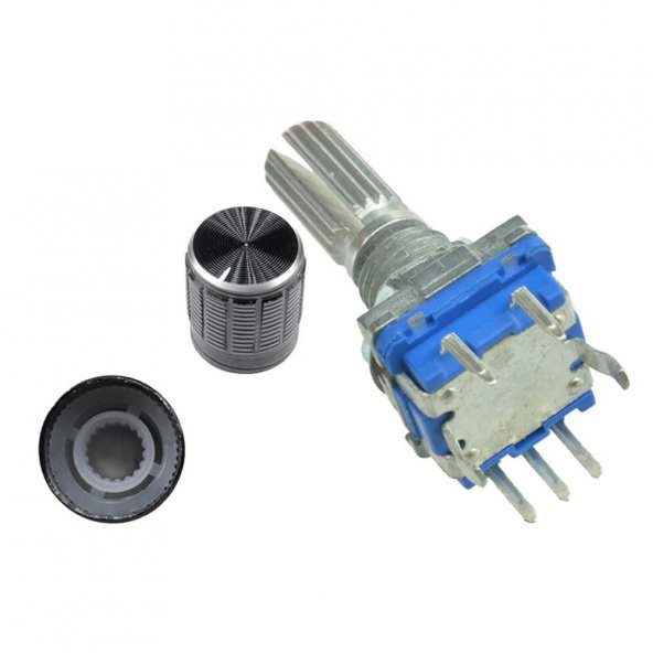 EC11 Rotary Encoder + Pot Başlığı Butonlu 20 Adım Pulse 360 Derece - 3