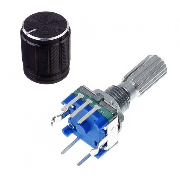 EC11 Rotary Encoder + Pot Başlığı Butonlu 20 Adım Pulse 360 Derece - 4