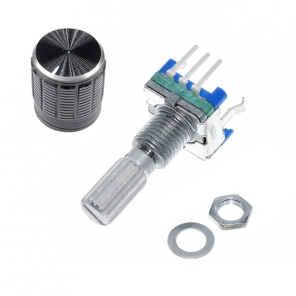EC11 Rotary Encoder + Pot Başlığı Butonlu 20 Adım Pulse 360 Derece - 7