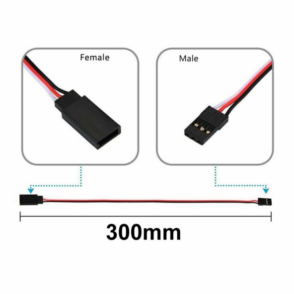 Servo Motor Uzatma Kablosu 30cm Sg90 MG995 MG946R MG996R MG945 - Resim 7