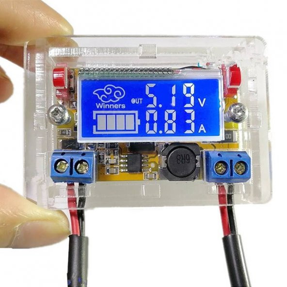 3A Ayarlanabilir Voltaj Düşürücü Modül Ekranlı Ayarlı Güç Kaynağı - Resim 3