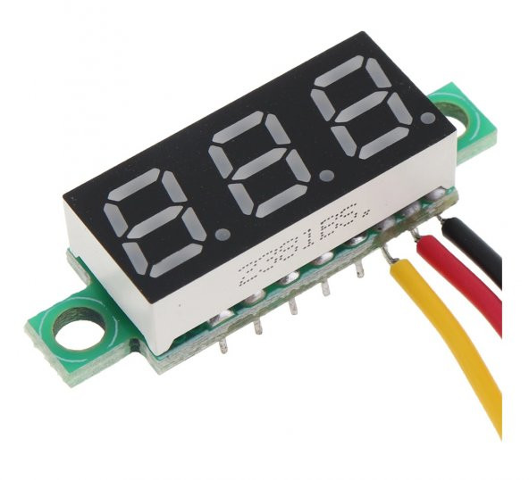 Voltmetre 0.28 0-100V Mavi 3 Telli Dijital LED Gösterge Voltaj - Resim 6
