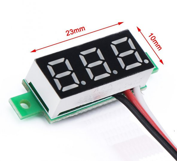 Voltmetre 0.28 0-100V Mavi 3 Telli Dijital LED Gösterge Voltaj - Resim 7