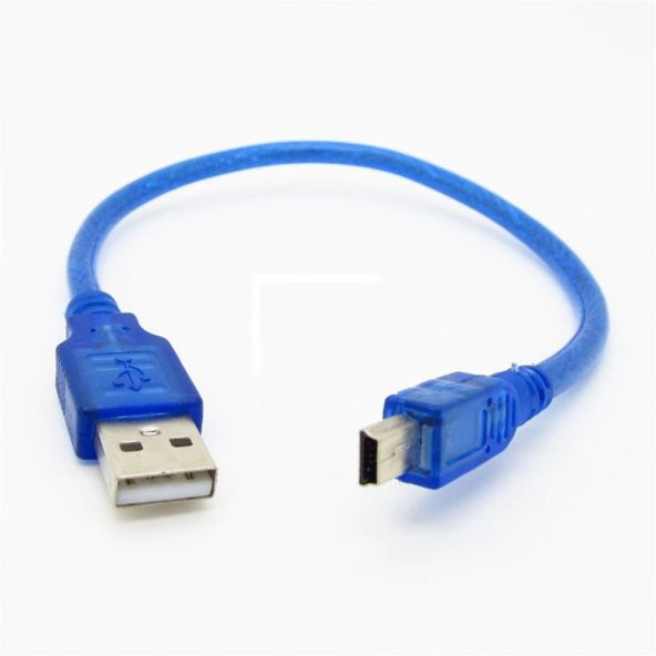 30cm Mini Usb Kablo Mavi 480 Mbps USB 2.0 Hot Swap