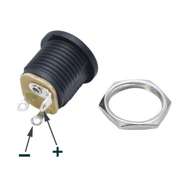 5.5x 2.1mm Plastik DC Güç Soketi Panel Montaj Power Jack Adaptör - Resim 5