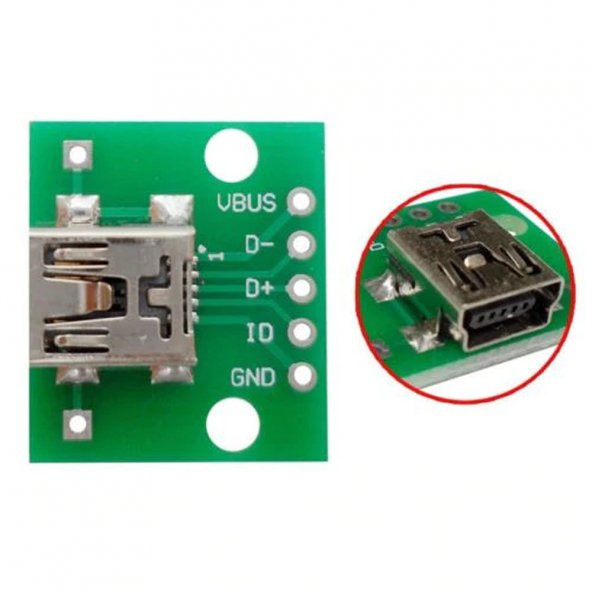 Mini Usb To Dip Çevirici Pcb Usb Haberleşme Deney Prototip 5V Usb Pinlerine Kolay Erişim Kartı - Resim 4