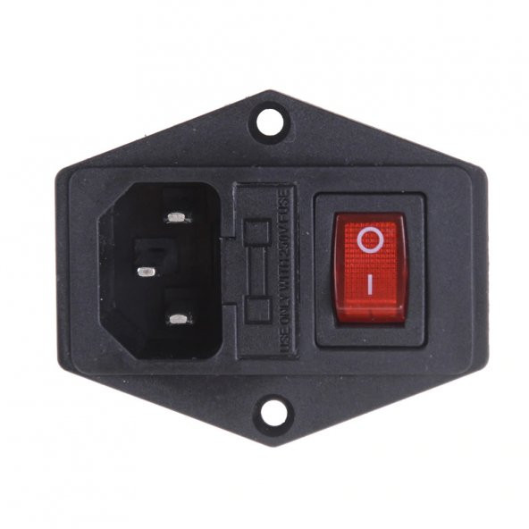 220V Erkek Power Soketi Sigorta Yuvalı ve Işıklı Açma Kapama Anahtarlı Kulaklıklı Montaj Tip - 3